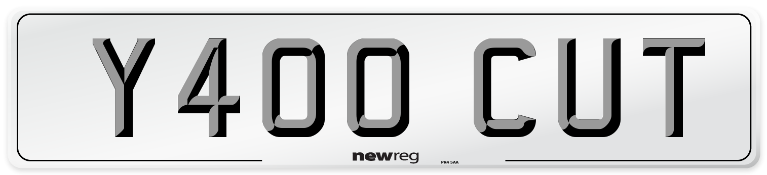 Y400 CUT Number Plate from New Reg